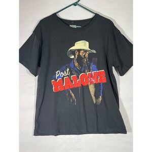 Post Malone‎ Posty Co Graphic T-Shirt Mens XL Black Cowboy Hat Western Festival